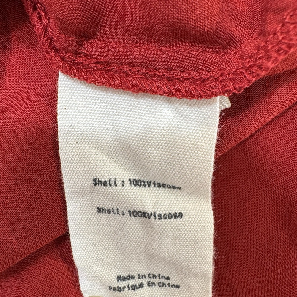 Women's Button-Front Blouse - Rust Red - Picture 9 of 13
